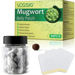 Mugwort Belly Patch, 60pcs/box Natural Herbal Belly Button Patch, Stress Relief Belly Button Sticker, Skin Care Product for Women & Men