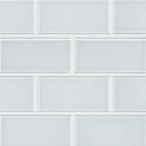 York Lucent White 3x6 Glass Tile