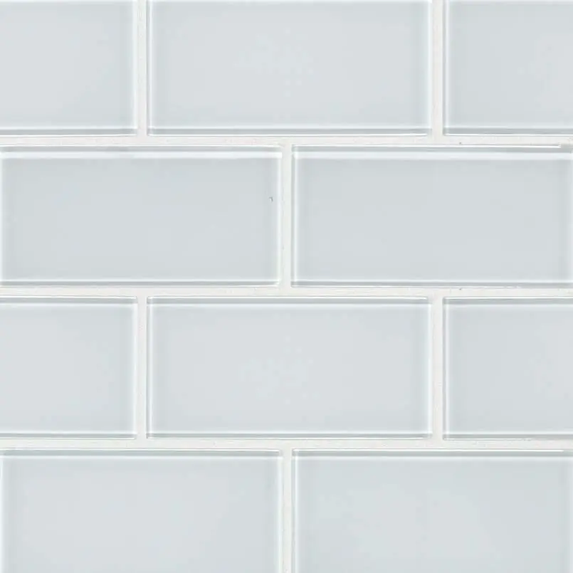 York Lucent White 3x6 Glass Tile