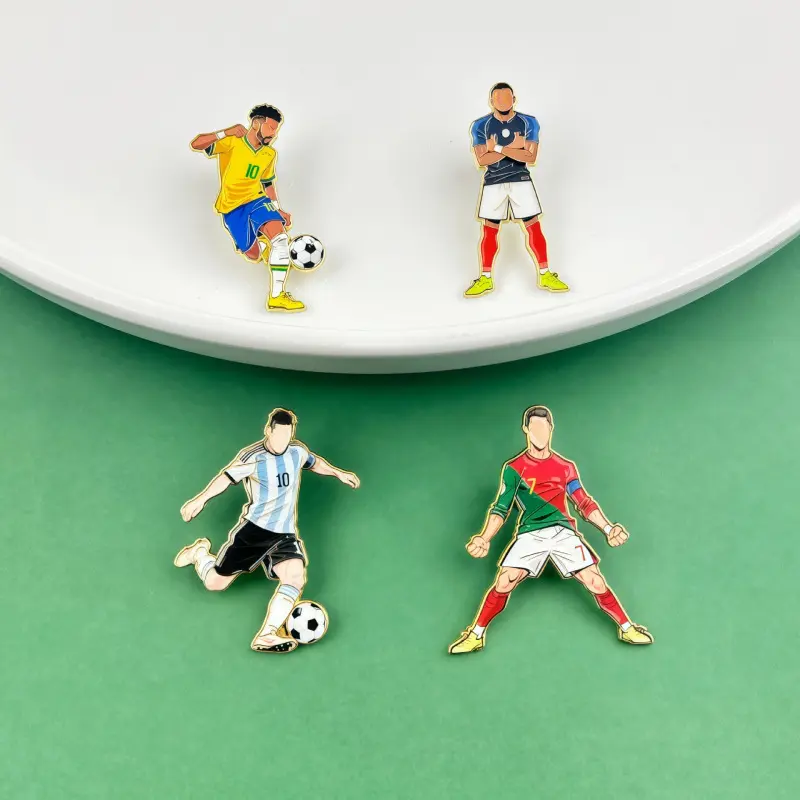 2026 Edition North America Historical Soccer World Cup Souvenir Pin - Premium Weighted Zinc Alloy Costume Jewelry Charm Badge, Soccer-Shaped Charm, Timeless Collector's Gift, Pins, Weighted Metal