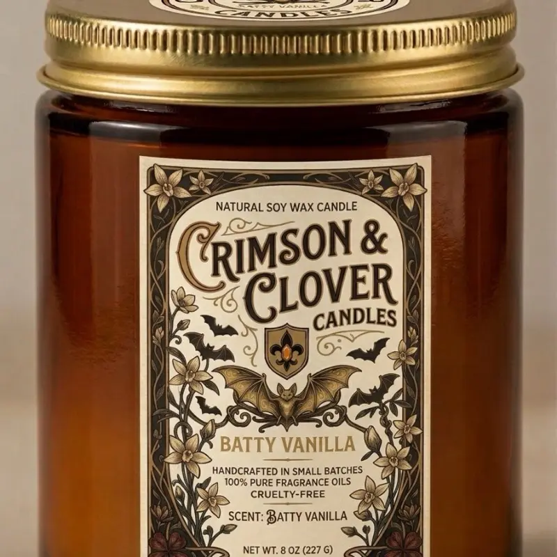Crimson & Clover Elixirs Batty Vanilla Scented Candle