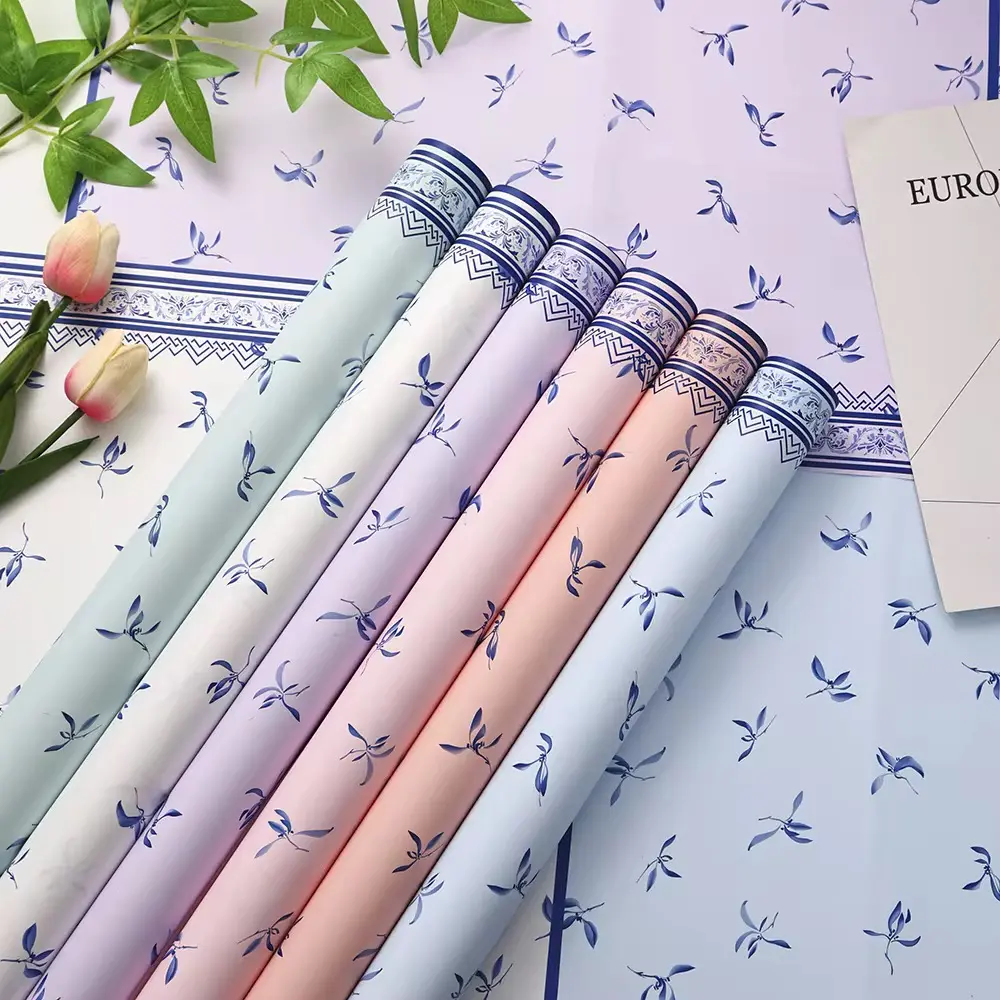 NEW Korean Floral Border Wrapping Paper