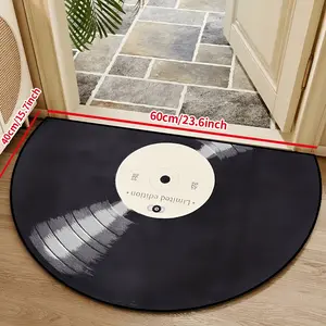 Themed Design Rug 1pc of Half-Round Indoor Rug, Decorative Rug, Entryway Mat with a Themed Design, Perfect for Home Decoration. It Features a Non-Slip Surface, Suitable for Bedroom Accessories, Outdoor Decor, And Can Also Serve As a Gift