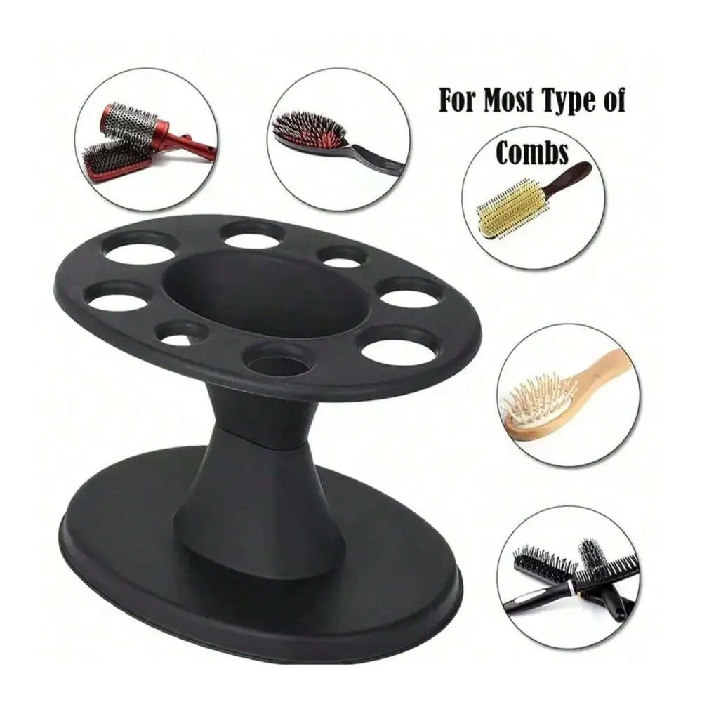 Hair Brush Holder Organizer, Plastic Round Hairbrush Holder, Hair Brush Stand, Display Rack for Salon & Home Use, Hair Styling Accessory, Roller Combs, Hair Care Organization, Hair Styling Tools, Bathroom Gadgets, Bathroom Organizer