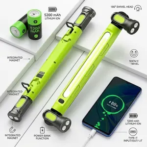 [Wife Approved] 3000LM Cordless Magnetic LED Underhood Work Light Bar with Magnetic Base, Hooks, Water Repellent Design, Type-C USB Charging, Includes Cable - Rechargeable Mechanic Lamp for Hands-Free Use (No Need for Others to Hold Flashlights)
