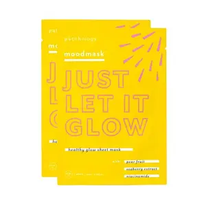 Patchology Just Let It Glow Sheet Mask- 2 Sheet Masks – Hydrate, Brighten, and Even Out Skin Tone with Pear Extract & Niacinamide, Bright Skincare skin care products face care  products