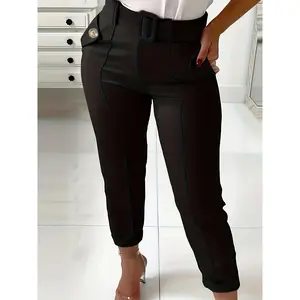 Women's fashionable casual solid color trousers