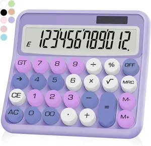Purple Calculator, UPIHO 12 Digit with Large LCD Display and Big Buttons,Purple Office Accessories for Women Desk,Cute Calculator for Office,School, Home,Business