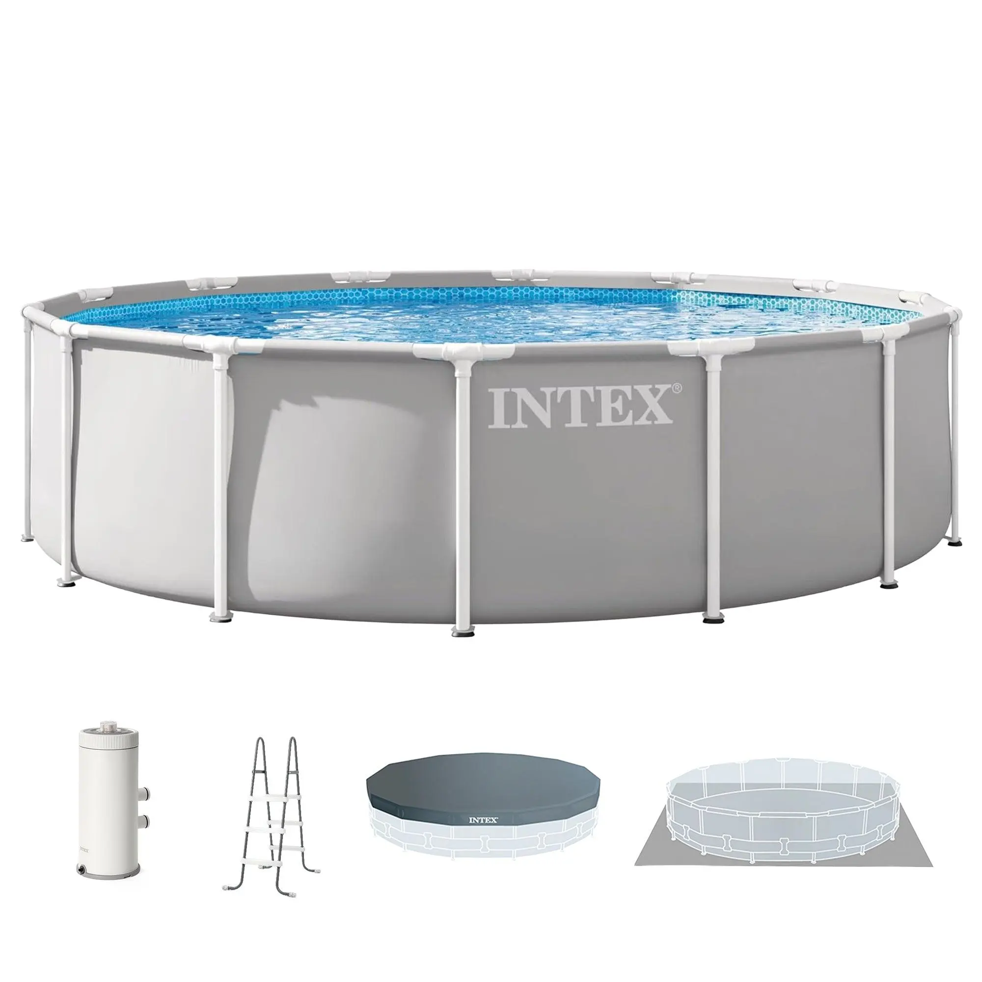 INTEX Prism Frame 14ft x 42in Premium Above Ground Pool Set with Filter Pump INTEX Prism Frame 14ft x 42in Premium Above Ground Pool Set with Filter Pump