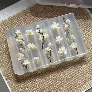 Nail Art Silicone Mold, Floral Design Nail Tool, Durable & Flexible Material, Perfect for DIY Manicure, Easy Application