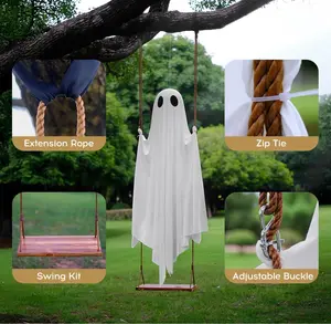 Large Hanging Swing Ghost Halloween Decor Halloween Decorations Outdoor lights
