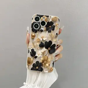 Floral Pattern Phone Case, Anti-drop Cellphone Protective Case, Total Protective Shockproof Mobile Phone Cover Compatible with iPhone