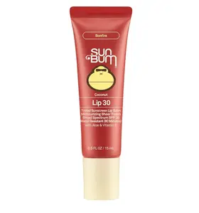 Sun Bum SPF 30 Sunscreen Bonfire Tinted Lip Balm - Coconut Flavor Broad Spectrum Moisturizing with Aloe & Vitamin E - Hawaii 104 Act Compliant (Made Without Octinoxate & Oxybenzone) - 0.5 oz