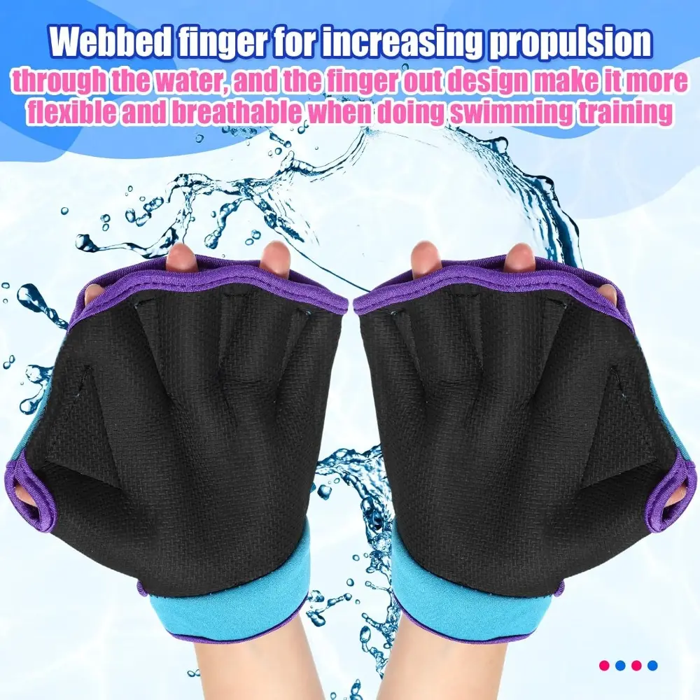Water Aerobics Gloves, Neoprene Webbed Resistance Gloves for Swimming & Diving, Aquatic Exercise Hand Paddles for Men Women – Swim Training Equipment