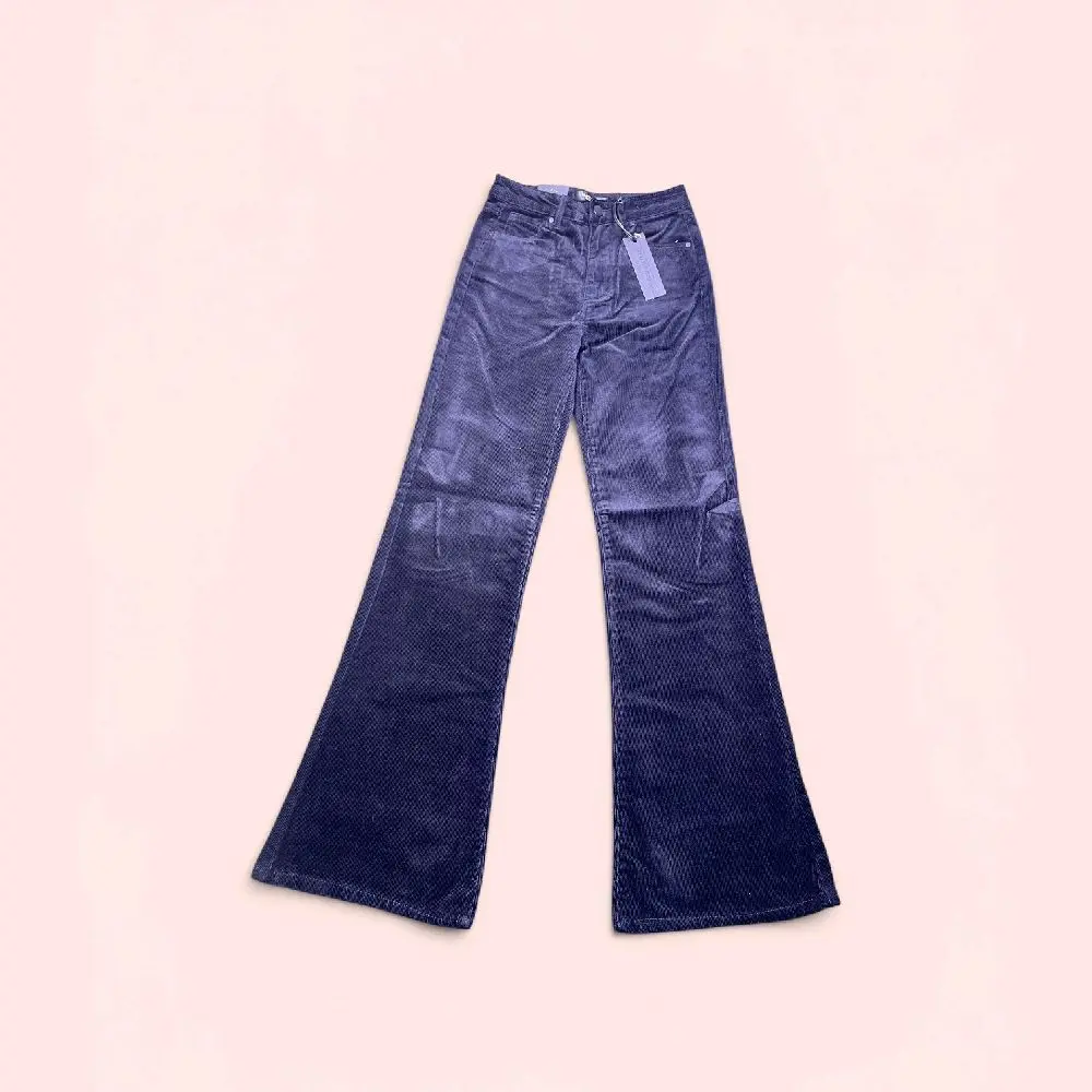 Flannel flare pants black