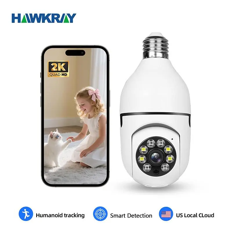 White V720 bulb-shaped camera [2.4G Wi-Fi model] without TF memory card