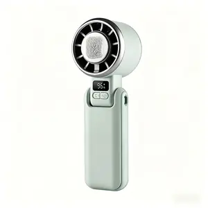 3-in-1 Ice Cooling Fan with Digital Display, High Speed USB Rechargeable Handheld Fan, Portable Neck Fan, Mini Desk Fan, Foldable Personal Cooler, Turbo Fan for Travel, Camping, Beach, Hiking, Outdoor Activities, Summer Cooling Essentials