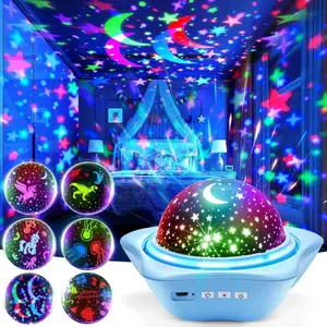 Night Light for Kids Gifts, 6 Films+78 Lighting Modes Ceiling Star Projector, Rechargeable Night Light Projector, 360°Rotating Star Lights for Bedroom Decor, Sensory Toys for Baby Boy Gifts