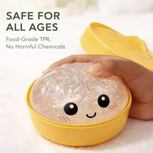 Stress Relief Squishy Toy, Soft Gel Hand Squeeze Ball, Cute Expression Bagel, Anti-Anxiety Office Desk Decor, Safe Non-Toxic Gift