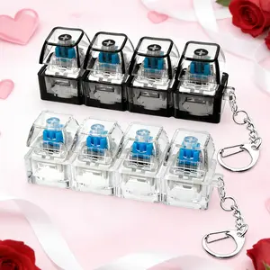 Stress Relief Mechanical Keyboard Toy, Stress Relief Fidgeting, Anxiety Fidgets, Compact Design, Crystal Keycaps, LED Lights, 4-In-1 Stress Button Clicker, Stress Relief Gadget, Valentine's Gift