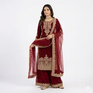 New Bridal Outfits for Special Occasions with Different Colors M38 L40 XL42 2XL44 Elegant Red Embroidered Dress