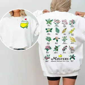 Floral Golf Sweatshirt, Botanical Golf Lover Shirt, Vintage Augusta Style Graphic Tee for Men and Women
