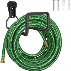 Hose Holder- Metal Garden Hose Hanger, Garden Hose Holders Stainess Hose Hooks hanging, Wall Mount Water Hose Holder Wall Hook,Hose Holders for Outside Garden- Hook for Garden Hose/ Expandable/ Hose Reel / Water / Pocket / Flexable / Magic Hose (Black)
