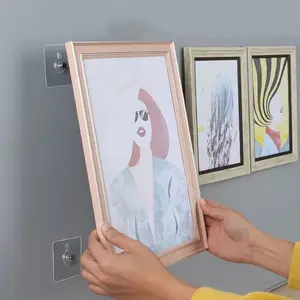 10-Piece No Drill Screw Strips, Acrylic Removable Adhesive Hooks, Damage-Free Wall Mounts for Photo Frames, Clocks, Mirrors, Towels