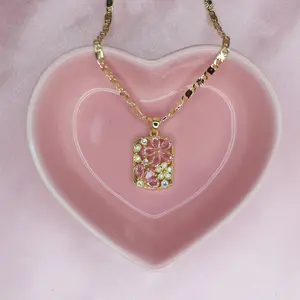 Pink Flower Necklace