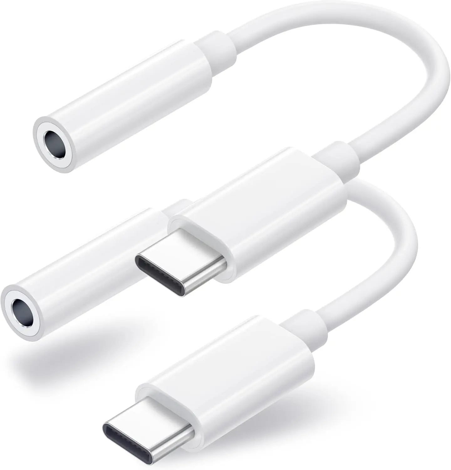 2-Pack USB C to 3.5mm Headphone Jack Adapter, Aux Audio Dongle Cable Compatible with iPhone 17/16/15 Pro/15 Pro Max, iPad Pro, MacBook, Samsung S21-S24, Pixel 7/6/5