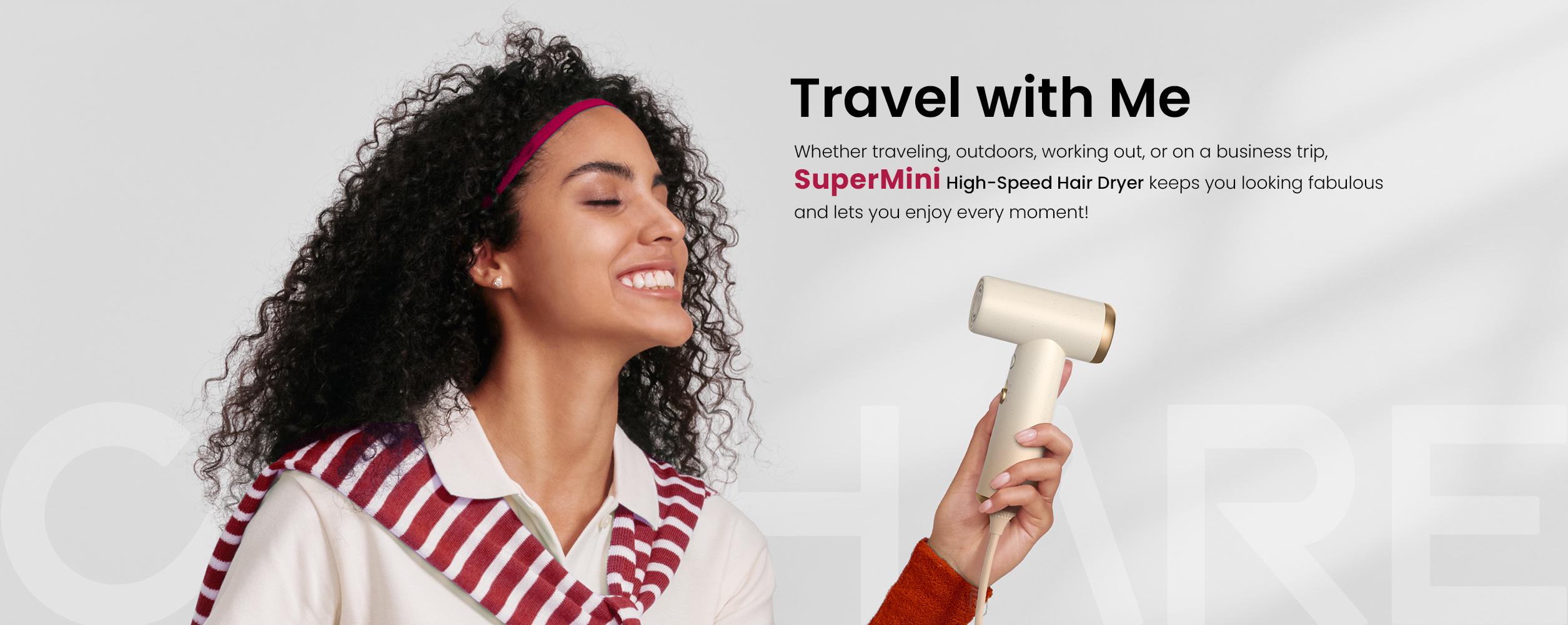 COSHARE SuperMini 110000 RPM High-Speed Hair Dryer, Innovatively Palm-Sized, Ideal for Travel, Convenient Use