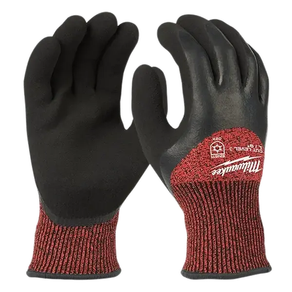 Milwaukee 48-22-8922B Work Gloves (Size L) - 12-Pack Value, Cut Level 3 Insulated Gloves for Work with Dual Thermal Liner & Double-Dipped Latex Palm