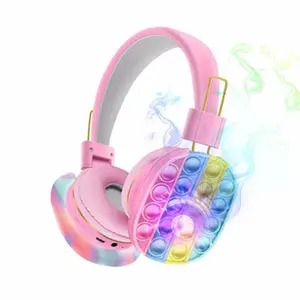 Bubbles Fidget Bluetooth Headphones - Colorful Silicone Headset for Kids & Adults, Stress-Reducing Audio Bluetooth 5.0, 18-Hour Playtime, One-Finger Controls