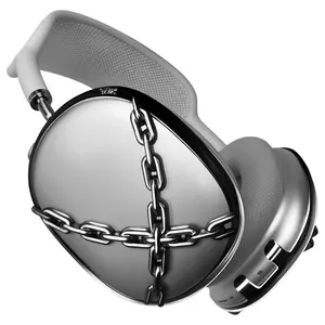 qlix Silver Chains Frames for AirPods Max 1 & 2, Durable Lightweight Protective Headphone Case/Cover
