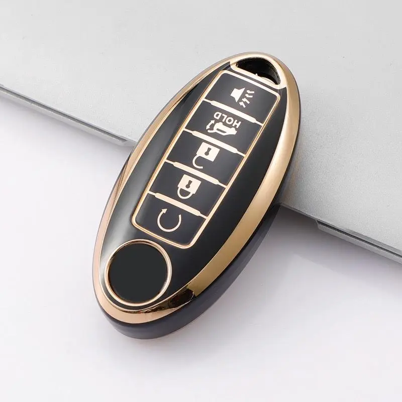 Nissan 5 Button Key Fob Cover TPU Material Protective Design for Altima Sentra Rogue Murano Terrano Pathfinder Easy Access & Installation
