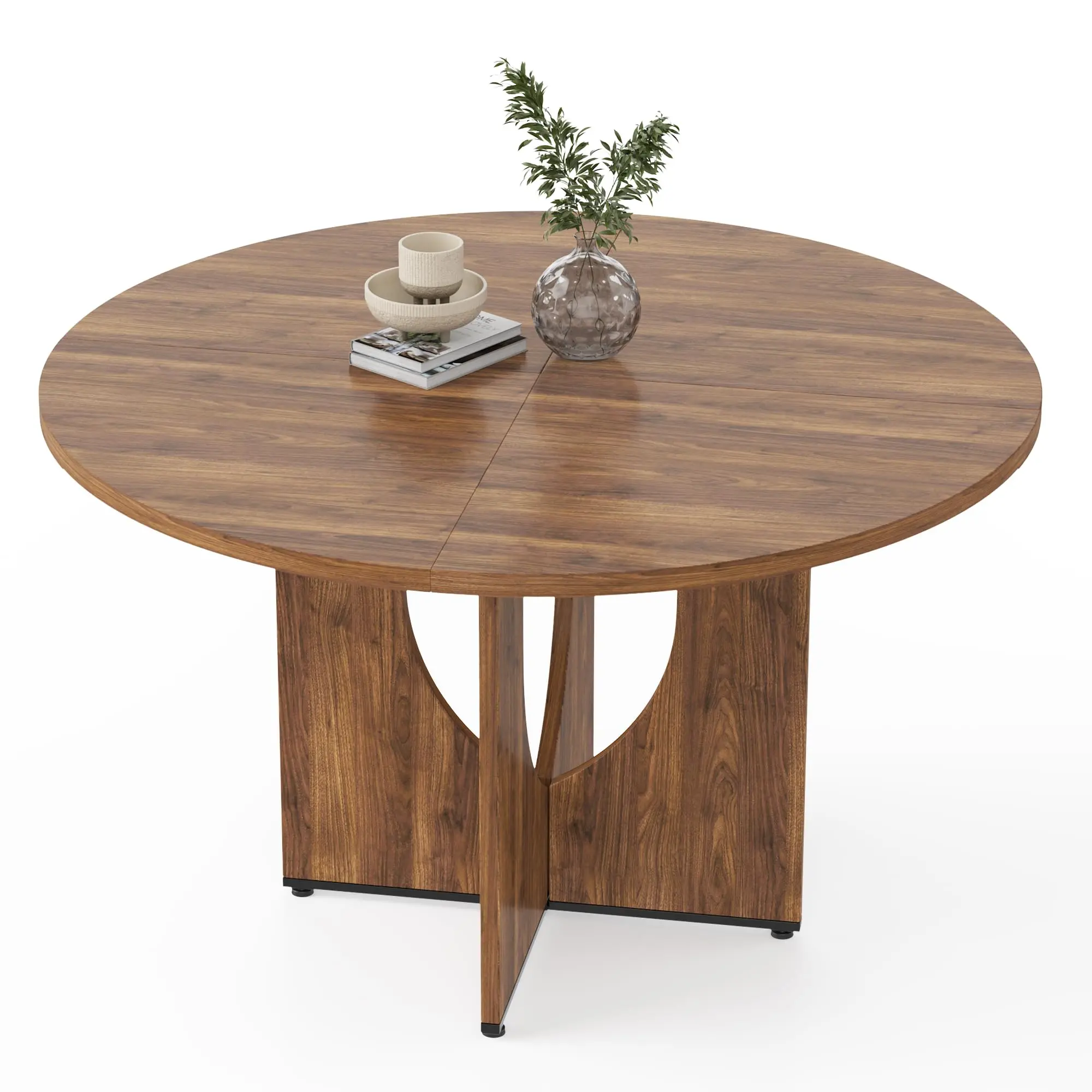 [Football Fan SeasonDeal] New Upgraded curved wood leg PB round dining table 1200 * 1200 * 770mm