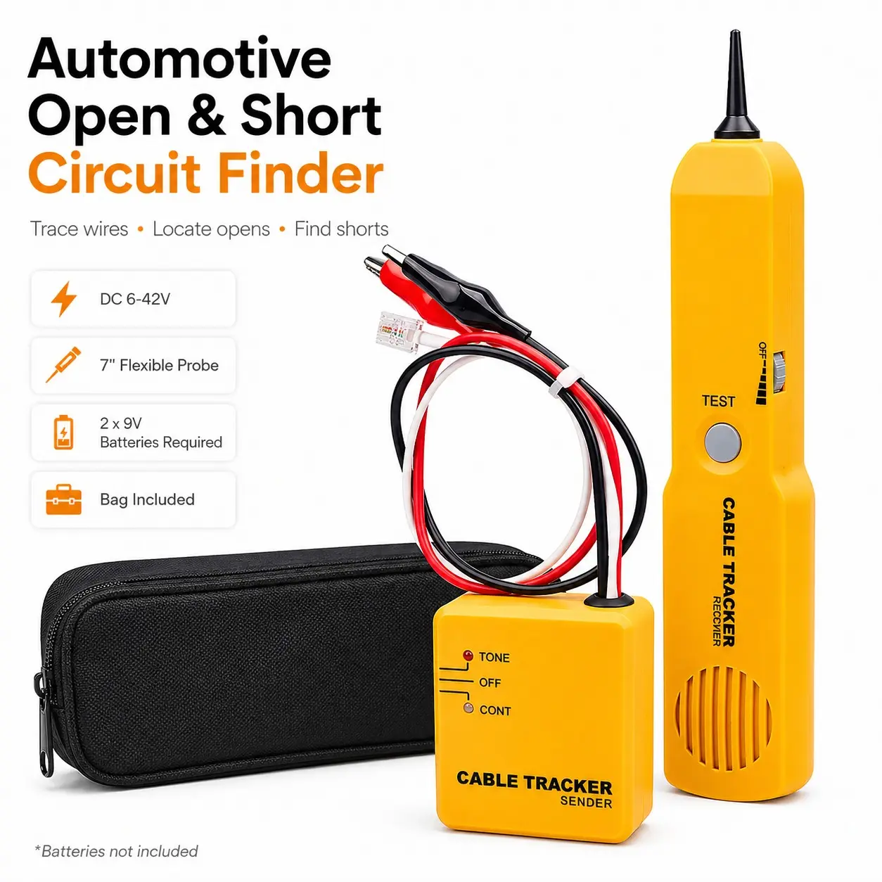 Upgraded Cable Tracker Tone Generator Probe Tracer Wire Tracker Automotive Circuit Tester Diagnostic Tool Features Crocodile Clip Plug Search Tool