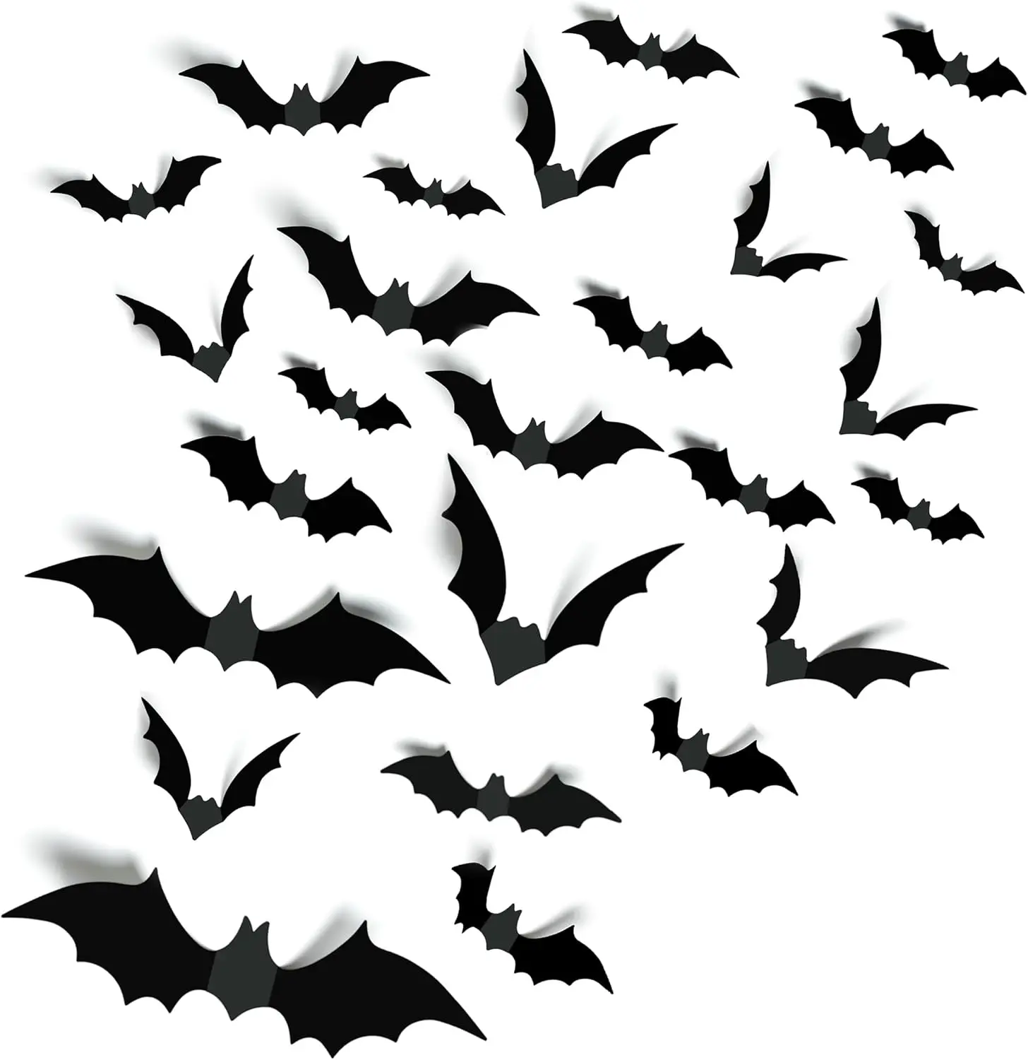 140pcs Bats Hallween Decorations Bats Wall Decor Realistic PVC 3D Black Scary Bat Sticker for Creepy Home Decor Halloween Party Decorations Supplies DIY Wall Decal Bathroom Indoor Halloween Decor