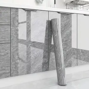 One roll[23.62*393.70 in]A roll of self-adhesive marble stickers that are easy to peel and stick, suitable for quick kitchen and home decoration, countertop, wall, cabinet, desktop cabinet renovation
