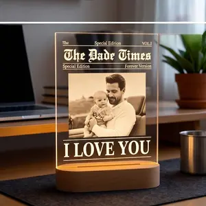 The Dad Times Personalized Lamp, I Love You Dad Acrylic Night Light, Custom LED Decor, Father Keepsake, Father's Day Gift, Gift For Dad