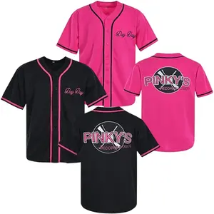 Pinky's Record Movie 90s Men's/Women Jersey Next Friday Hip Hop Stitched Sports Fan Baseball Jersey Casual Elastic Fabric Button Embroidered Training Match Shirt for Parties New Year