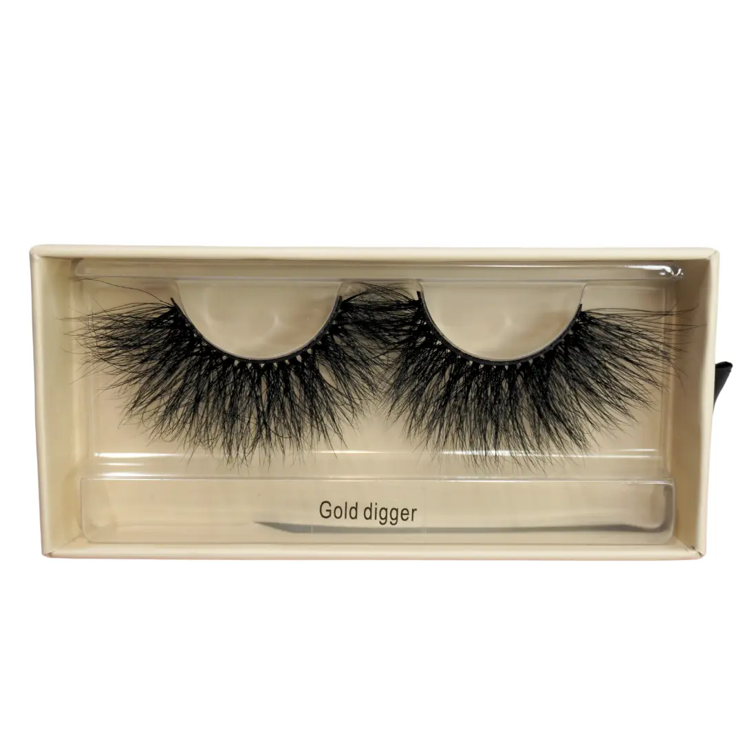 Amorie Luxury Col Mink False Eyelashes "Gold Digger", Cosmetic Lash Extensions for Makeup Use