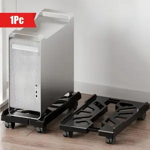 Ergonomic ABS Desktop Computer Tower Stand, Adjustable Mobile Elevated Platform with Rolling Wheels for Home Office Organization, Universal Compatibility