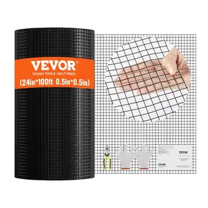VEVOR Hardware Cloth, 24''x 100' Galvanized Wire Mesh Roll, 19 Gauge Chicken Wire Fence Roll, Vinyl Coating Metal Wire Mesh for Chicken Coop Barrier, Rabbit Snake Fences, Poultry Enclosures