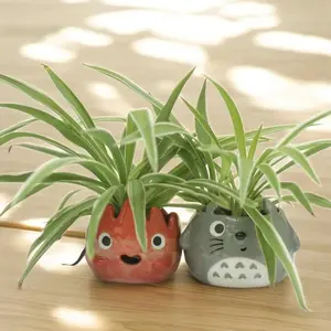 Handmade Calcifer Plant Pot,Calcifer plant pot,Cute Calcifer Succulent Planter,Boho Style Ceramic Planter, Unique Anime Decor, Anime Gift