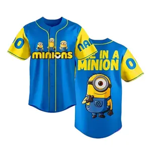 Custom Yellow Movie Character Baseball Jersey, One in a Million Cartoon Gift for Fans, Personalized Baseball Shirt, Funny Friend #Baseball #Baseballjersey