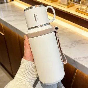 New 316 stainless steel insulated cup, large capacity outdoor portable double lid sports kettle, tea separation tea cup