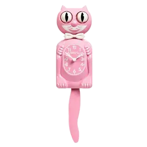 Pink Satin Kitty-Cat Klock (12.75" high)