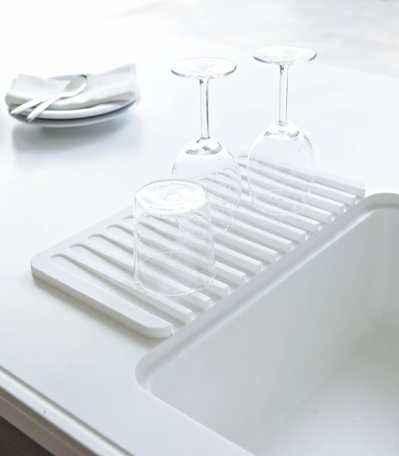 Silicone Dish Drainer Tray, Dish Drying Organiser, Antimicrobial Silicone Draining Board, Kitchen Sink Rack, Countertop Draining Board for Home Storage Racks, Antimicrobial Silicone Draining Boards