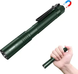 VTIR T2A Compact EDC High-Power Standard Torch, 1500-Lumen AA Rechargeable LED Flashlight with Tactical Tail Switch, Magnet, Small Pocket-Sized Design for Camping, Emergency, Home Use, High-Power Standard Torches